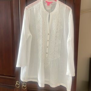 New white linen Lilly Pulitzer tunic.